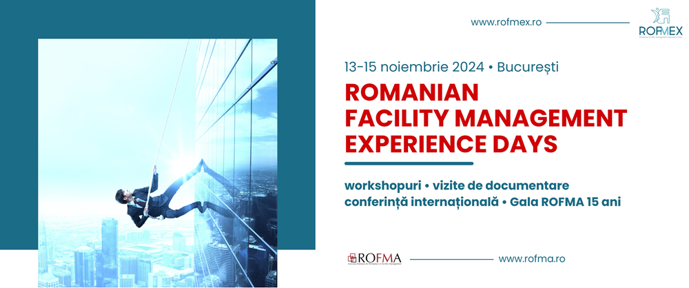Alăturați-vă celui mai important eveniment românesc din domeniile workplace, property și facility management la aniversarea a 15 ani de activitate ROFMA!